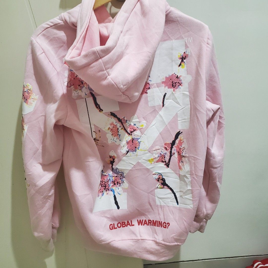 Off white best sale pink sakura hoodie