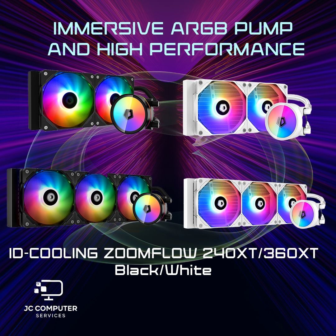 ID-COOLING Zoomflow 240XT/360XT Black/White AIO Cpu cooler, Computers u0026  Tech, Parts u0026 Accessories, Computer Parts on Carousell