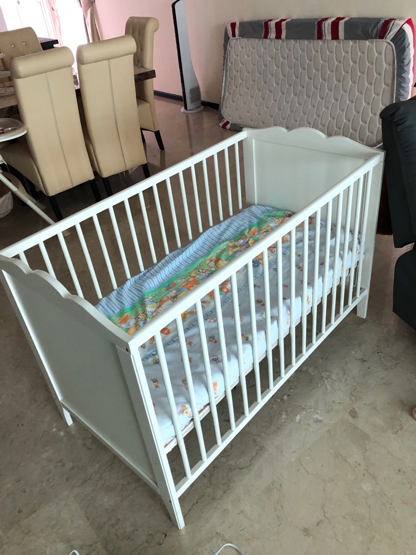 IKEA Baby cot White colour, Babies & Kids, Baby Nursery & Kids Furniture, Cots & Cribs on