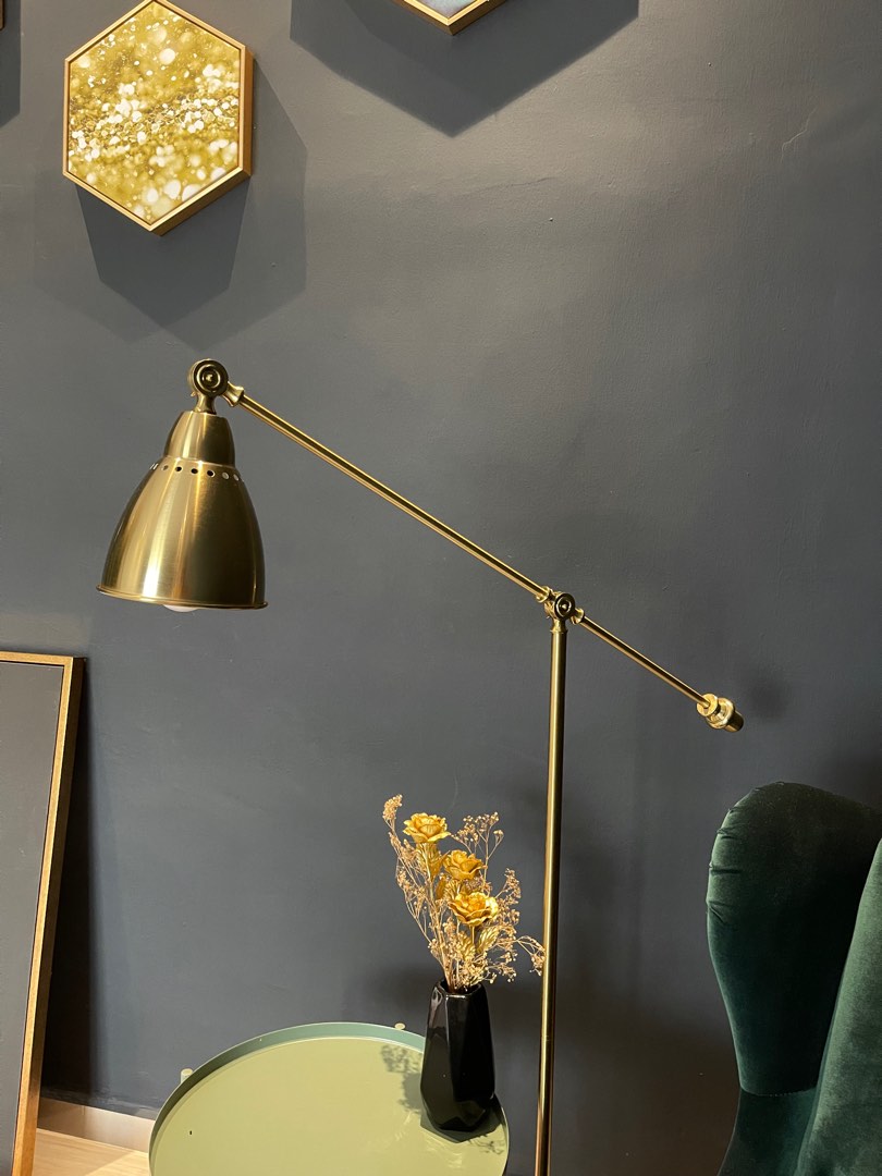 IKEA Barometer Floor Lamp (Gold Colour), Furniture & Home Living
