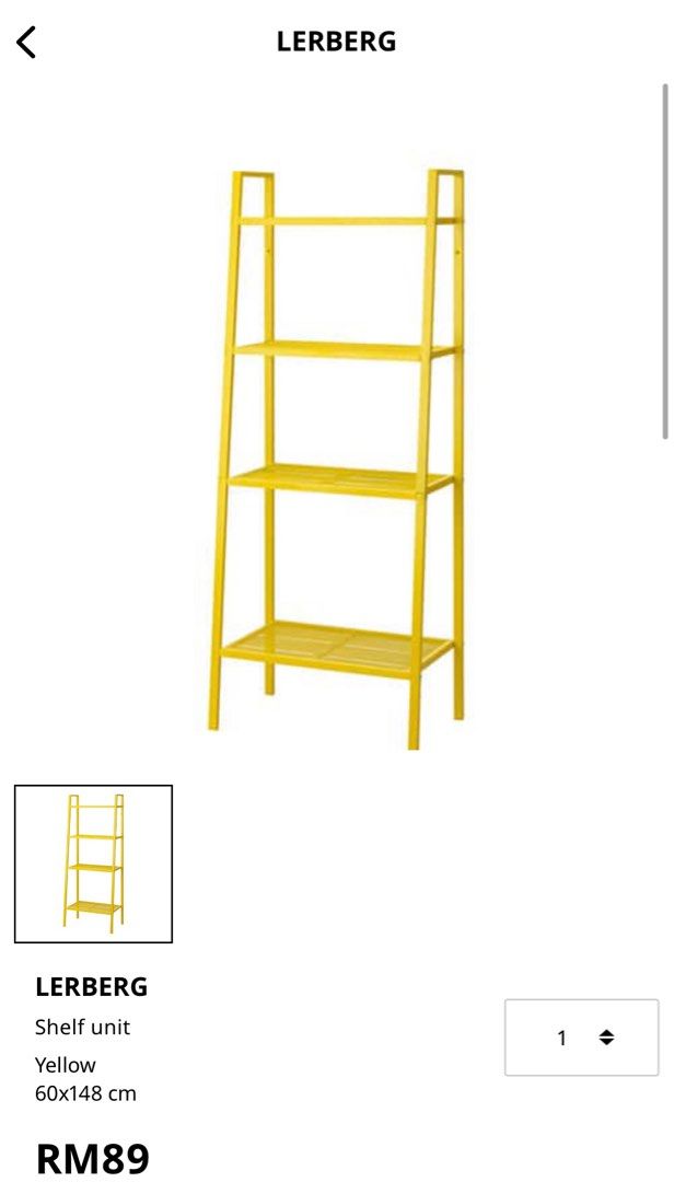 IKEA Lerberg (Yellow Shelf), Furniture & Home Living, Furniture