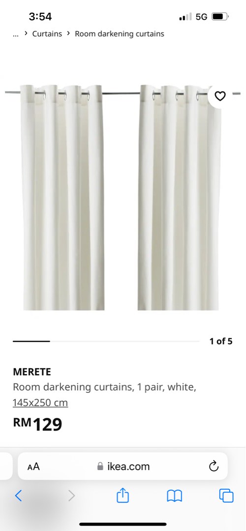 IKEA MERETE curtains BRAND NEW, Furniture & Home Living, Home Decor,  Curtains & Blinds on Carousell