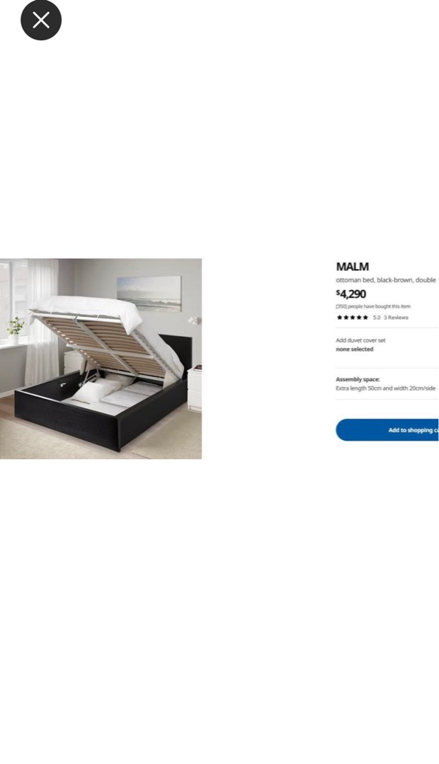 IKEA Ottoman Bed Hydraulic Bed Double Bed, 傢俬＆家居, 傢俬, 床架及床褥 Carousell