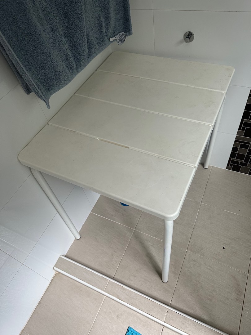 Ikea Plastic table used for bathroom or outdoor use, Furniture & Home Living, Furniture, Tables