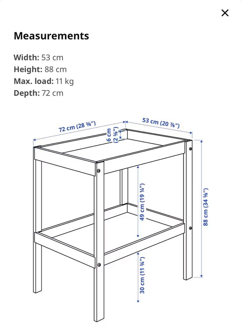 SNIGLAR Changing table, beech, white, 28 3/8x20 7/8 - IKEA