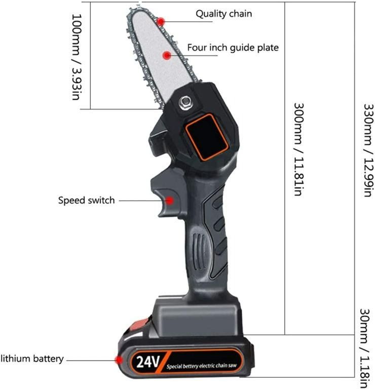 J005) MINI PRUNING CHAINSAW RECHARGEABLE,ELECTRIC PRUNING SAW 4 INCH