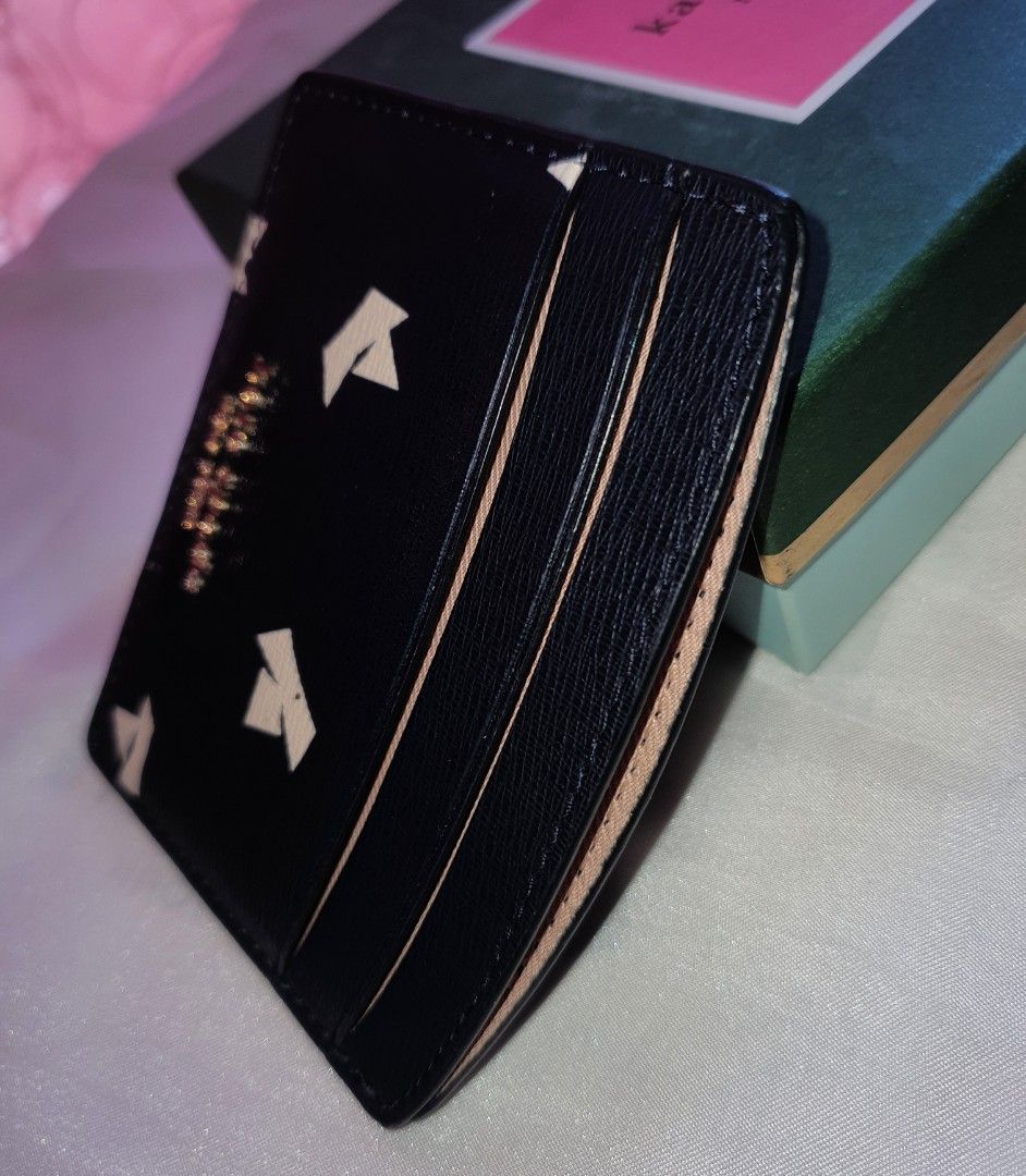 Kate Spade navy blue Cardholder with fancy white paper boat prints