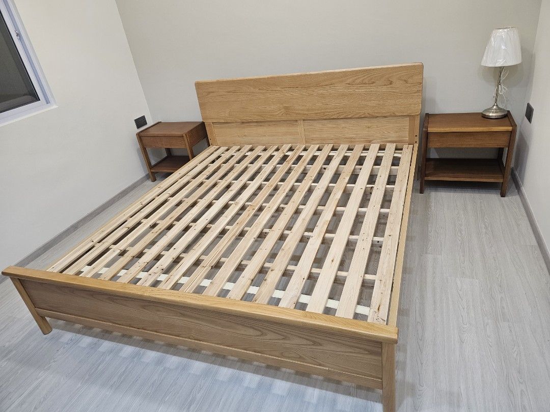 King Sized Pine Wood Bed Frame, Furniture & Home Living, Furniture, Bed