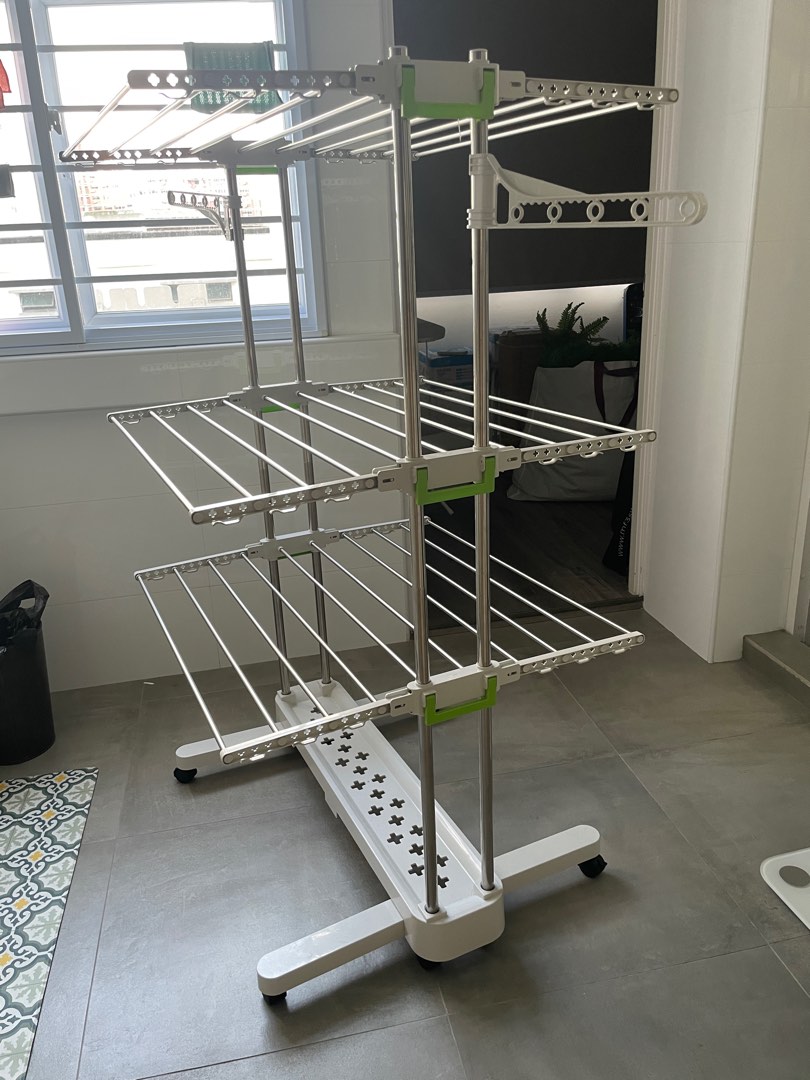 Korean style space saving cloth drying rack, Furniture & Home Living, Home Improvement