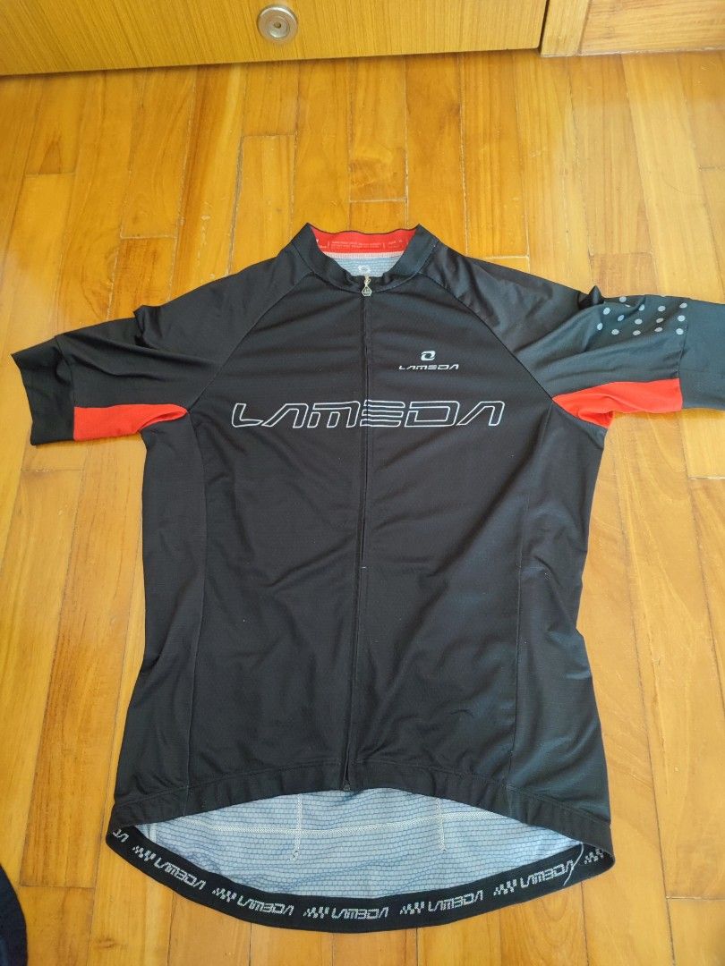 Lambda cycling jersey (Category: Activewear) located in Singapore. Submitted by natoforsale (Listing ID 1229558605, Image 1). Description: Lightly used lambda cycling jersey XL size suitable for 173 to 178cm, 70 to 80 kg #monton.