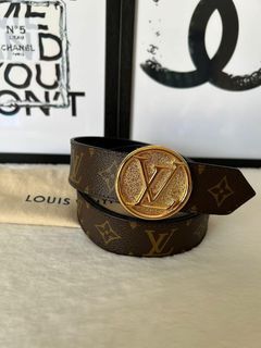 Louis Vuitton LV Skyline 35mm Belt Black Leather. Size 85 cm