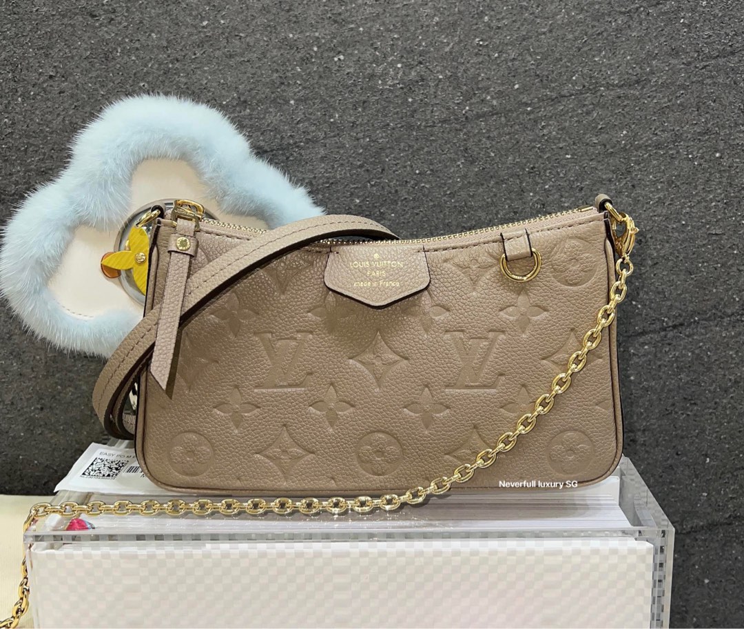 LV Félicie Pochette in Tourterelle (Grey) and Creme Monogram