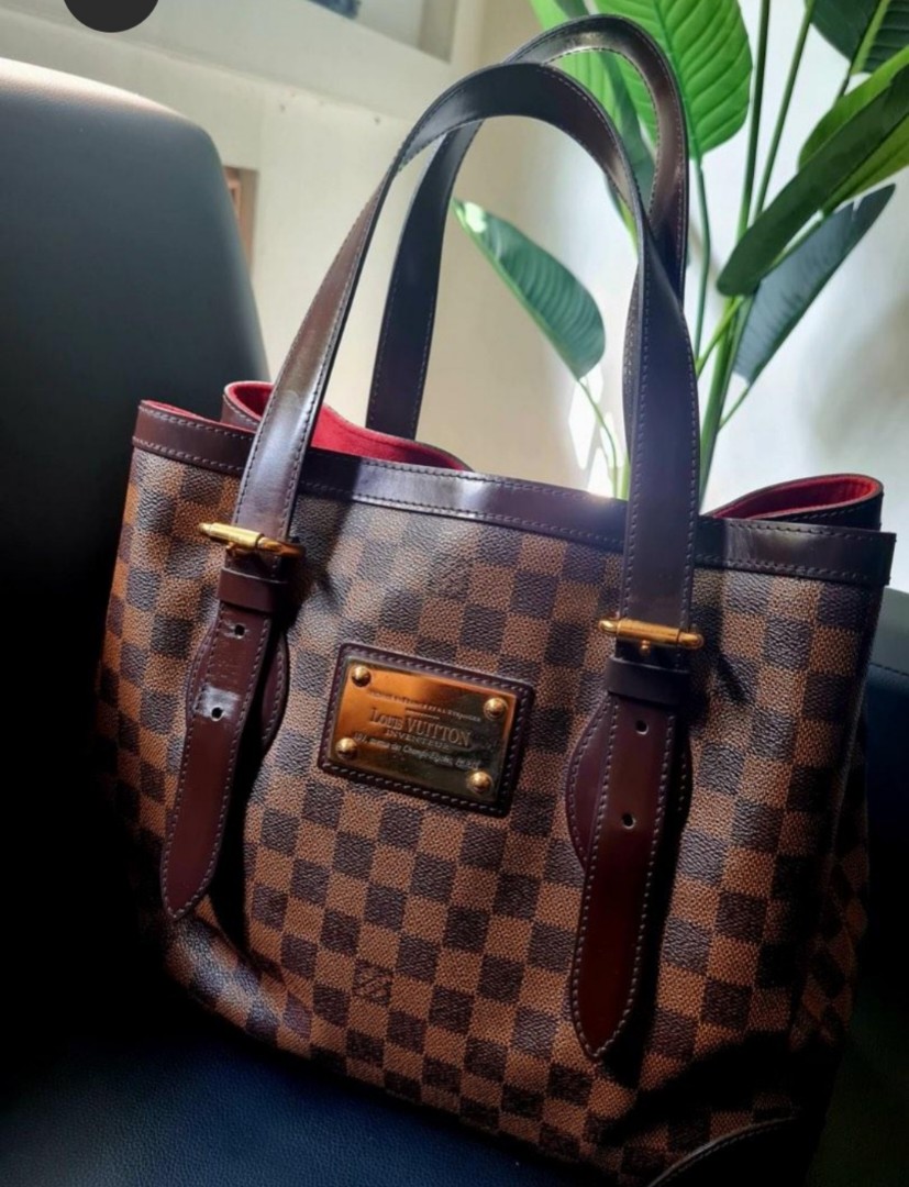 Authenticated Used Louis Vuitton Damier Hampstead MM Handbag Tote