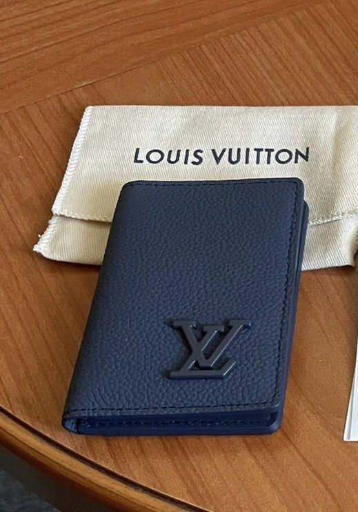 Pocket organizer leather small bag Louis Vuitton Blue in Leather - 35559188