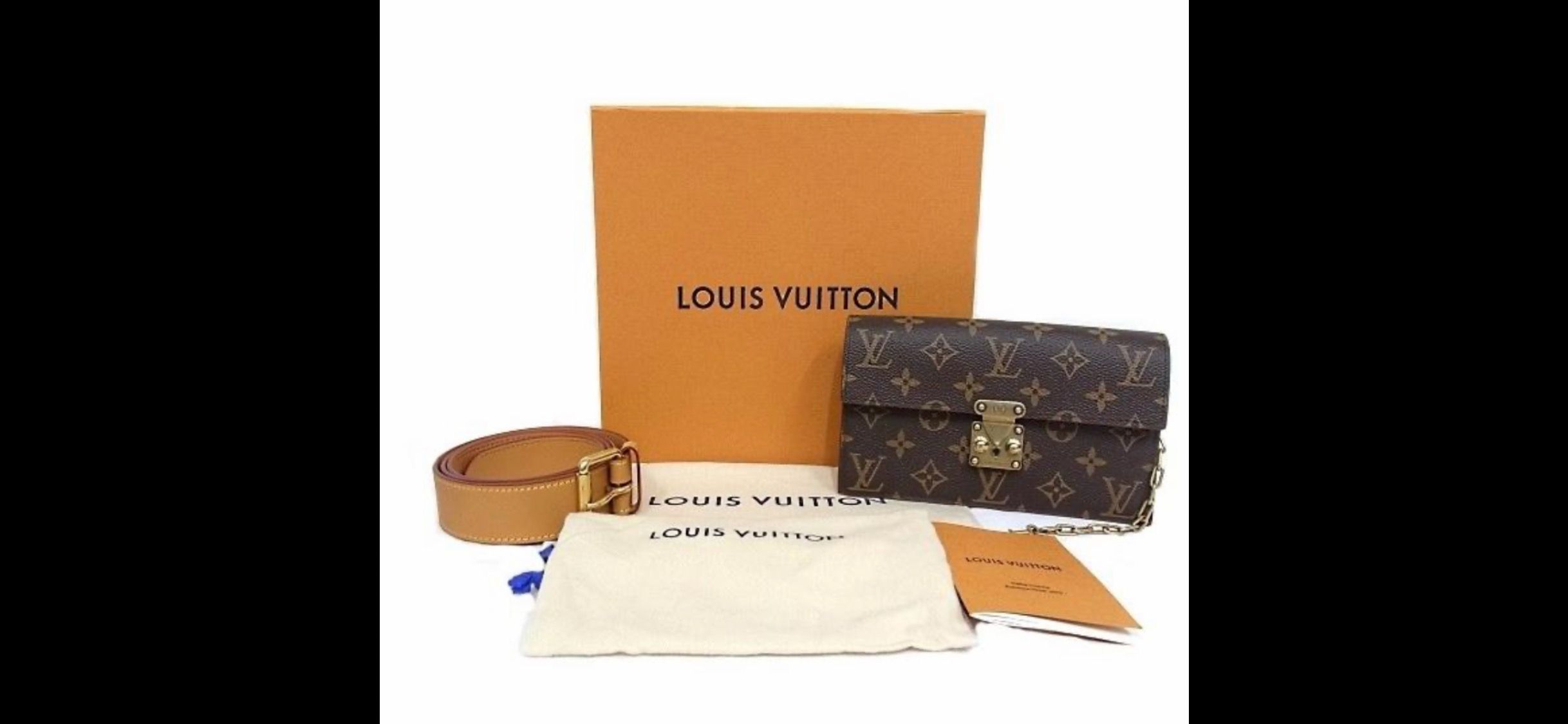 Louis Vuitton Monogram S Lock Belt Pouch GM Waist Body Bag Hip #95 M68