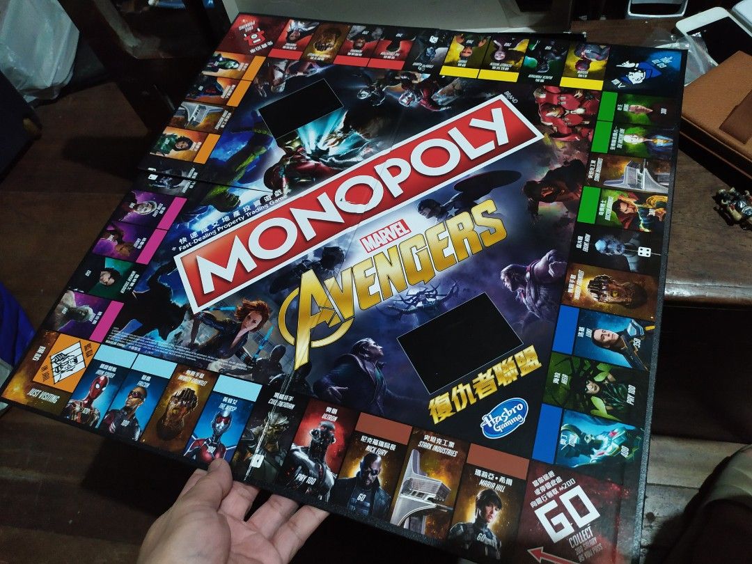Marvel avengers monopoly game board, Hobbies & Toys, Toys & Games on
