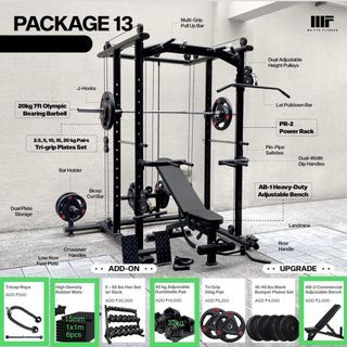 MA.TTE Fitness Gym Equipment Complete Power Rack Package 13 With Add Ons