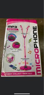 MP3 Star Party Dual Microphone with MP3 Function with Adjustable Heights for Kids, Children.