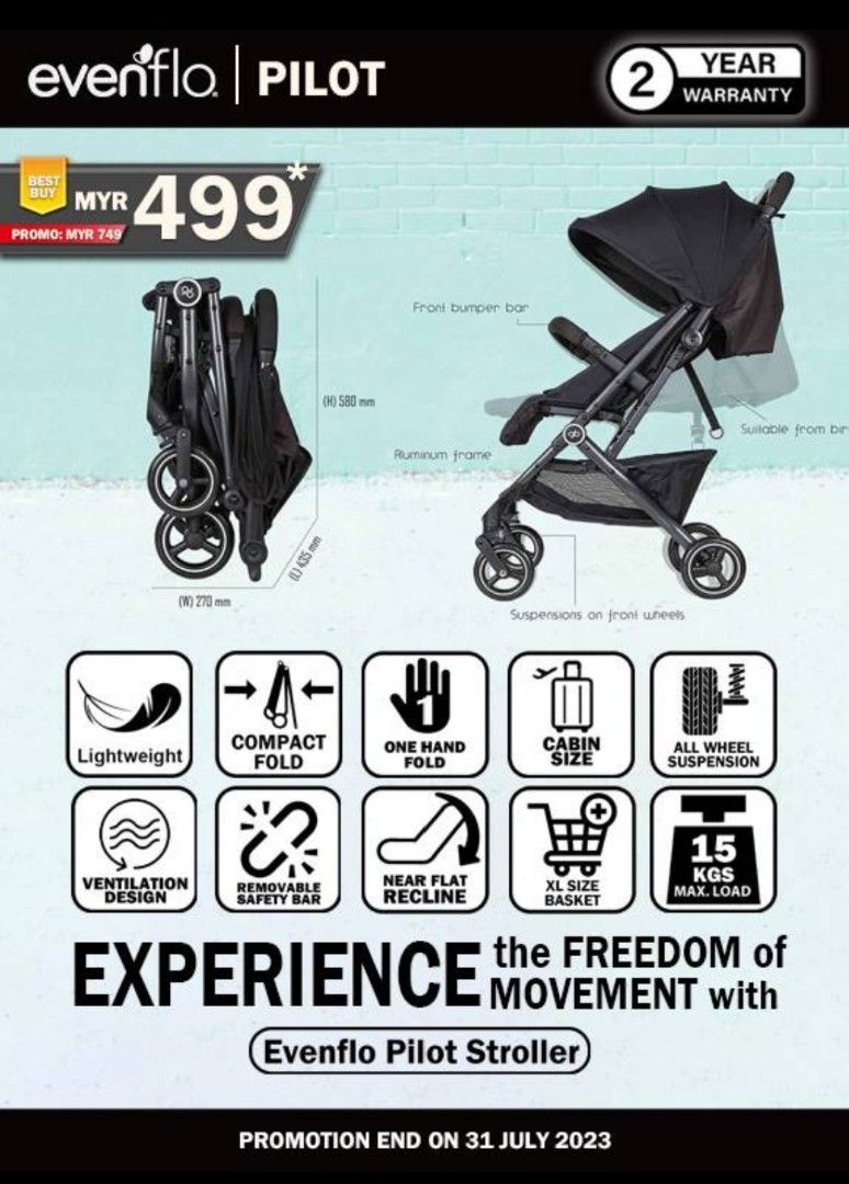 new in box Evenflo X GB pilot stroller