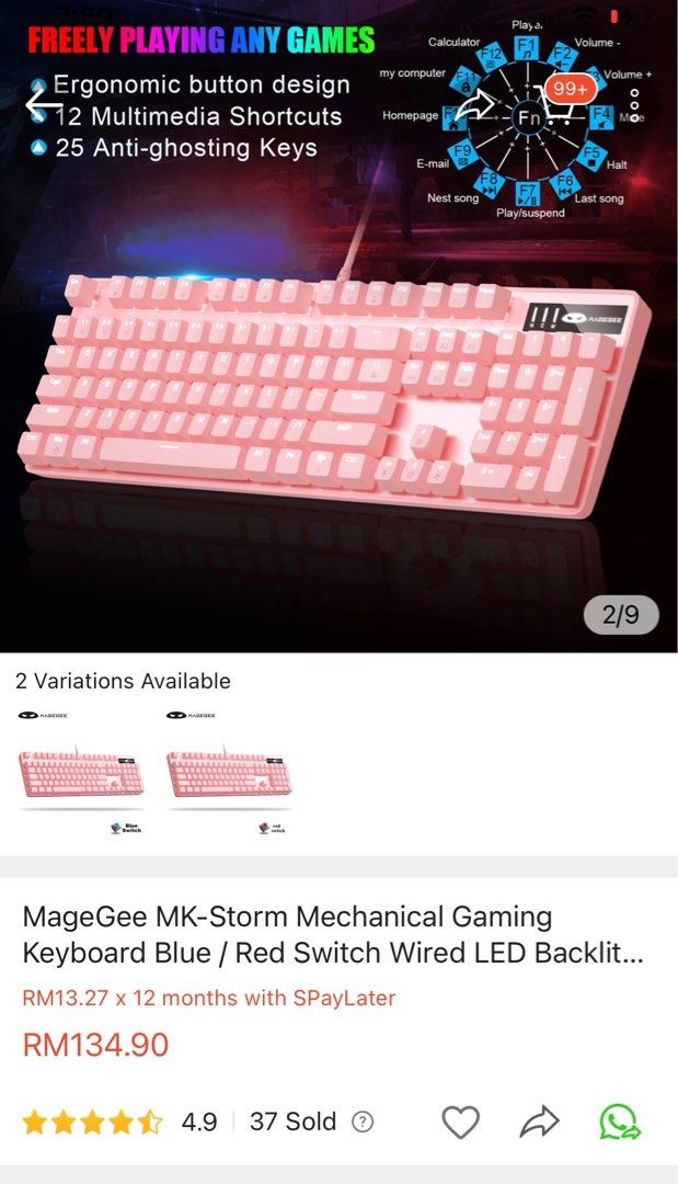 [NEW] MageGee MKStorm Mechanical Keyboard, Computers & Tech, Parts