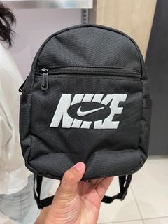 Nike Mini Sportswear Futura Backpack in Black/Light Orewood Brown