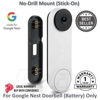 No Drill Mount for Google Nest Doorbell (battery) Avoid Drilling and Protect Your Walls by Wasserstein