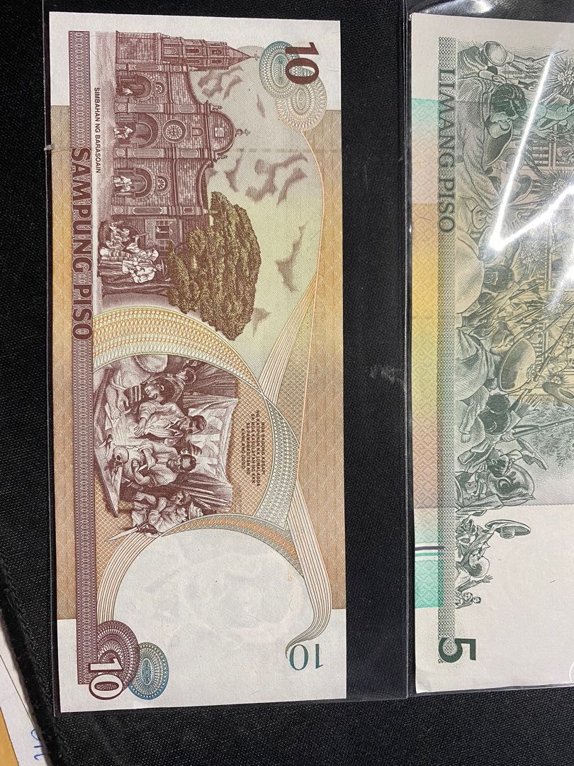 Picture of old philippine peso bill 5peso 10peso on Carousell