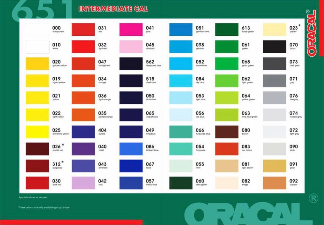Oracal 651 Adhesive Vinyl, Hobbies & Toys, Stationery & Craft, Craft ...