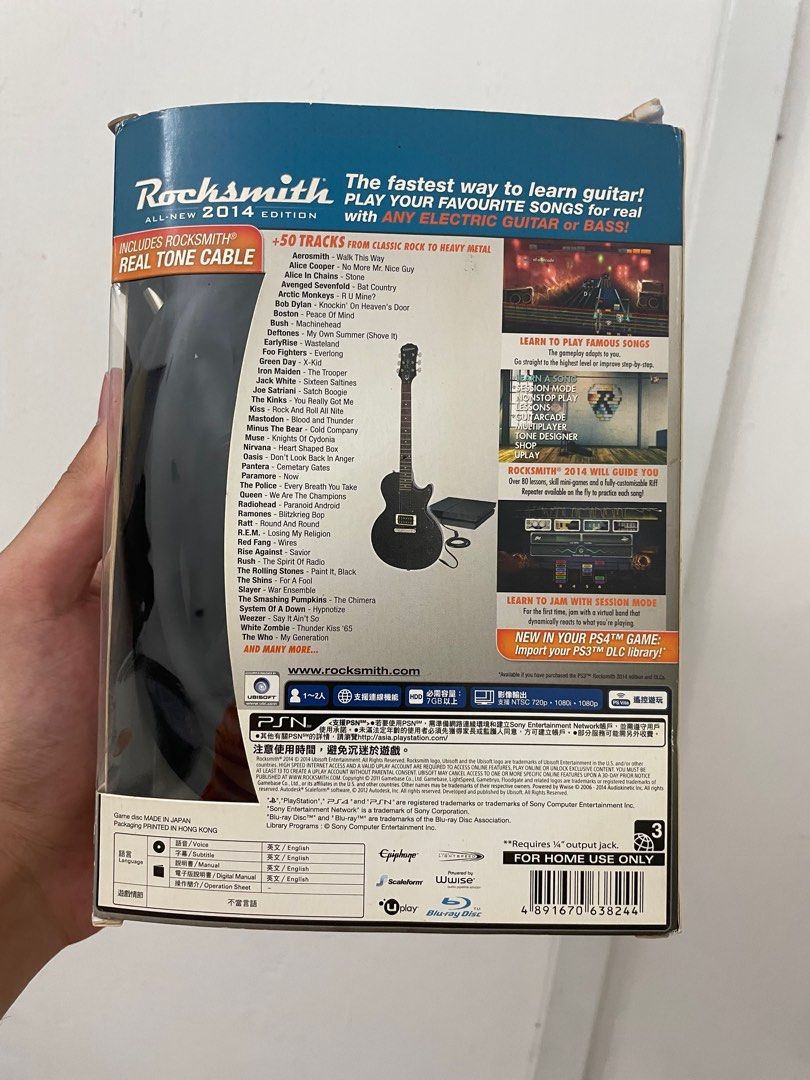 Original PS4 guitar rocksmith all-new 2014 CD game full SET, Video Gaming, Video Games, PlayStation on Carousell
