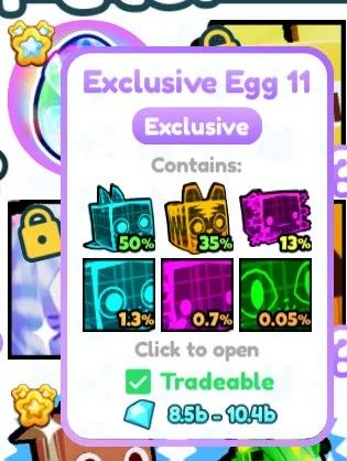 PET SIMULATOR X EXCLUSIVE EGG 11 on Carousell