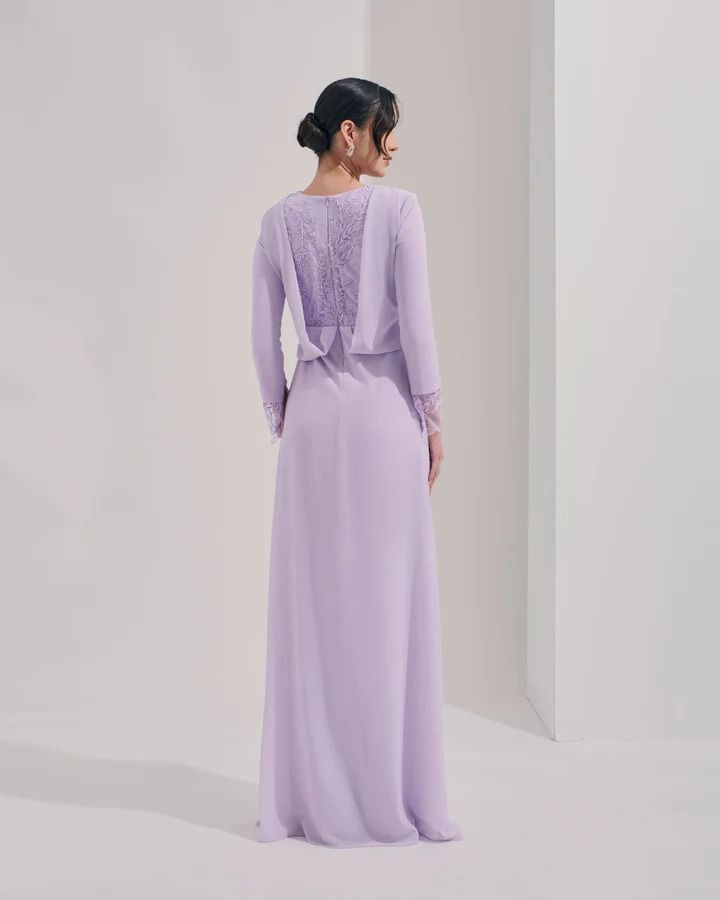 QISZAR Melyssa Premium (Lilac) L (Timeless Raya 2023), Women's Fashion ...