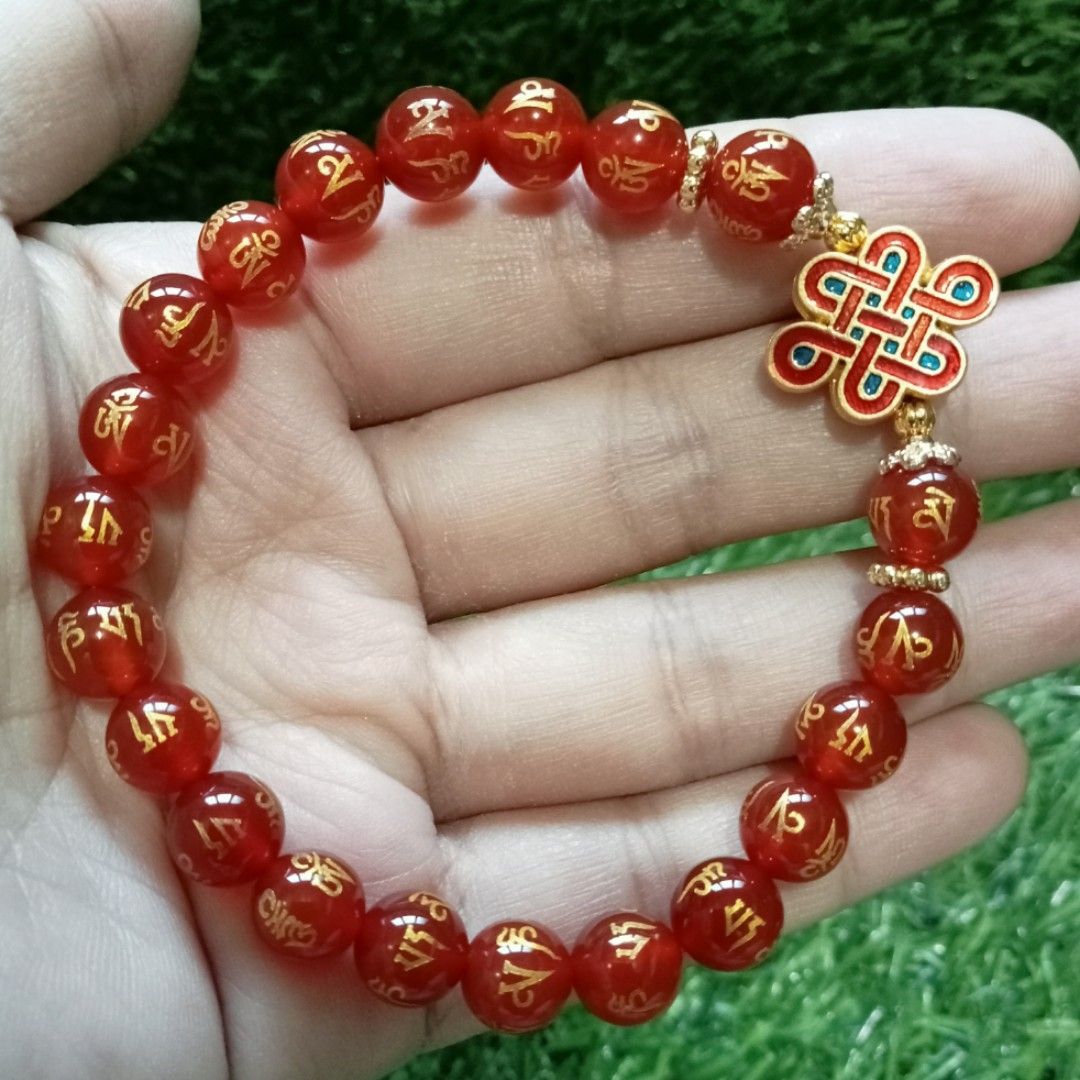 Red on sale mantra bracelet