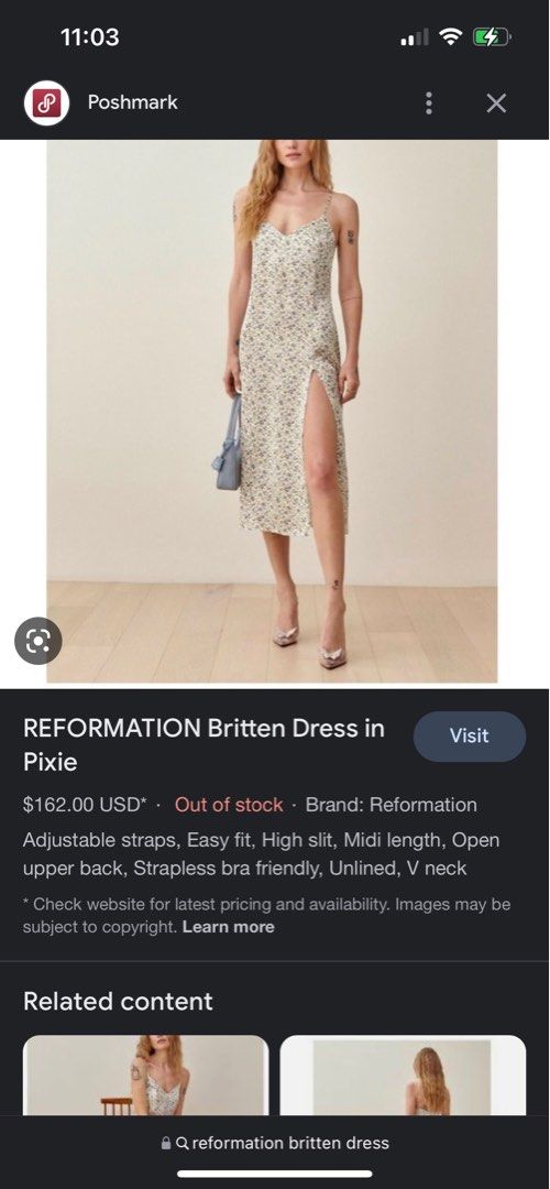 Reformation Britten Dress Pixie XS