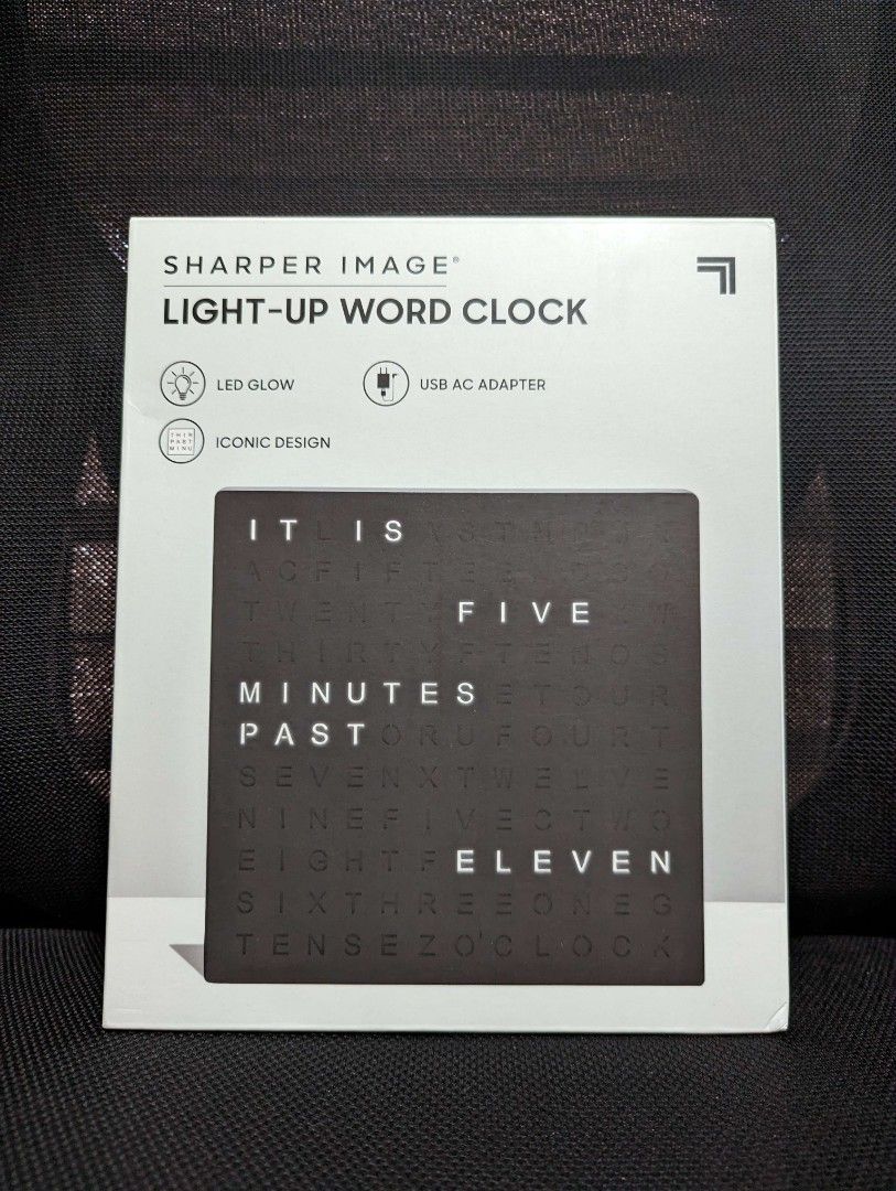 Sharper Image LED LightUp Word Clock, Furniture & Home Living, Home