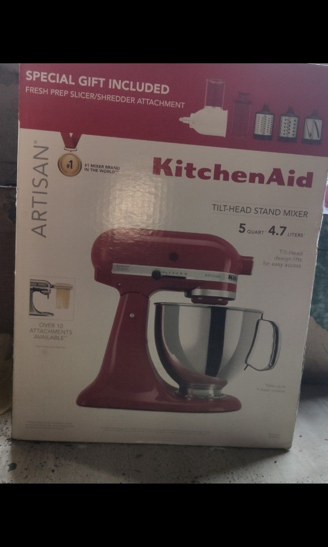Stand mixer (Category: Hand & Stand Mixers) located in Valenzuela. Submitted by iesel (Listing ID 1229495613, Image 2). Description: kitchen aid artisan... bagong bago open box lang for checking bought at US..