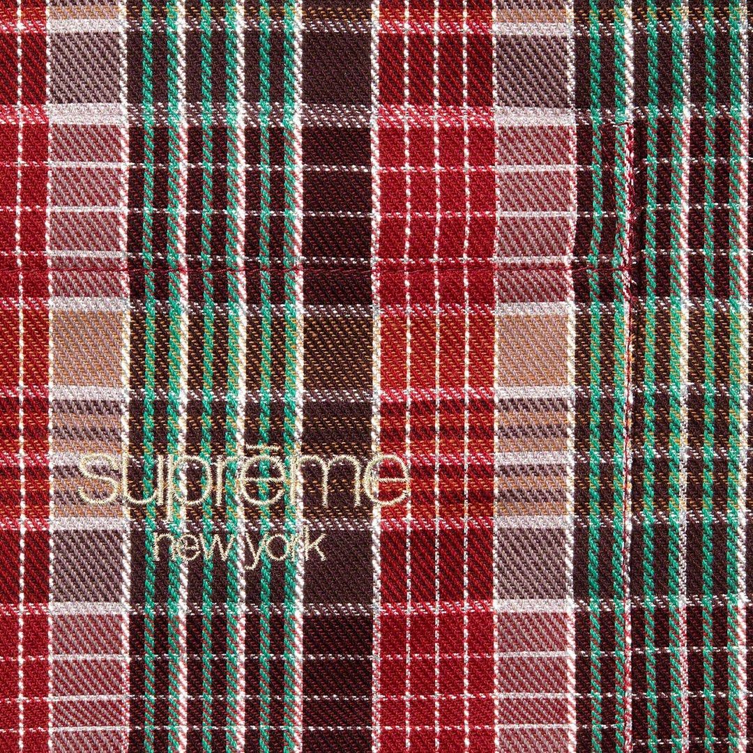SUPREME METALLIC PLAID S S SHIRT Men s Fashion Tops Sets