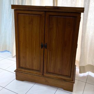 Teak Wood Wine Storage Cabinet