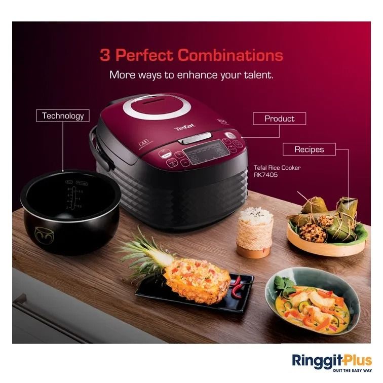 Tefal Rice Cooker RK7405 Initial Fuzzy Spherical Pot Rice Cooker Periuk