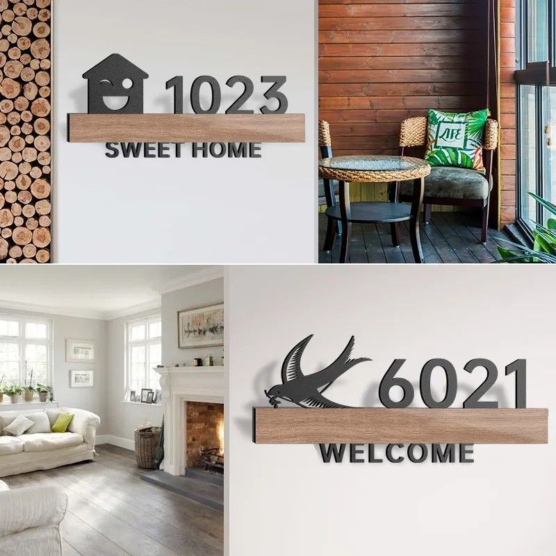 Threedimensional Openwork Door Number Plate Home Personality Creative