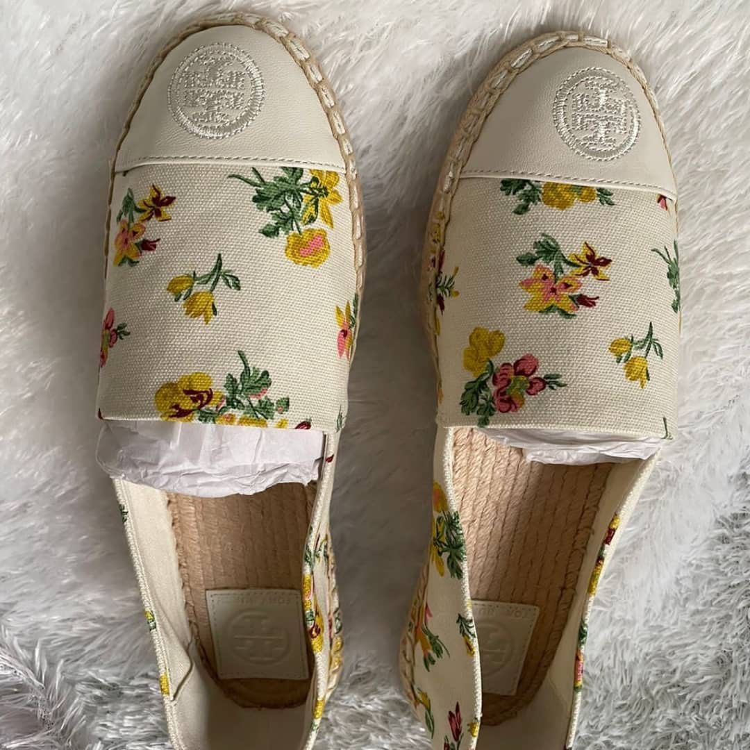 Tory Burch Espadrilles flower size 6.5 37 ORIGINAL