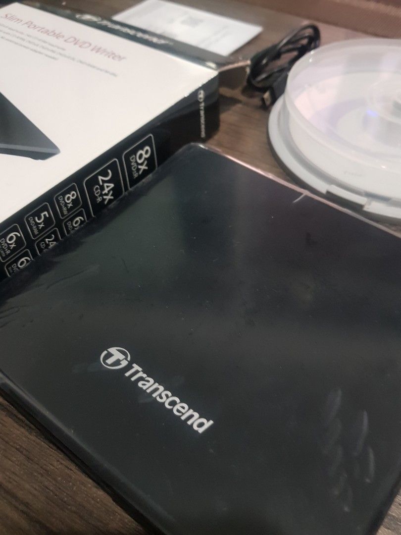 Transcend Portable CD/DVD Writer (Ultra Thin), Hobbies & Toys, Music