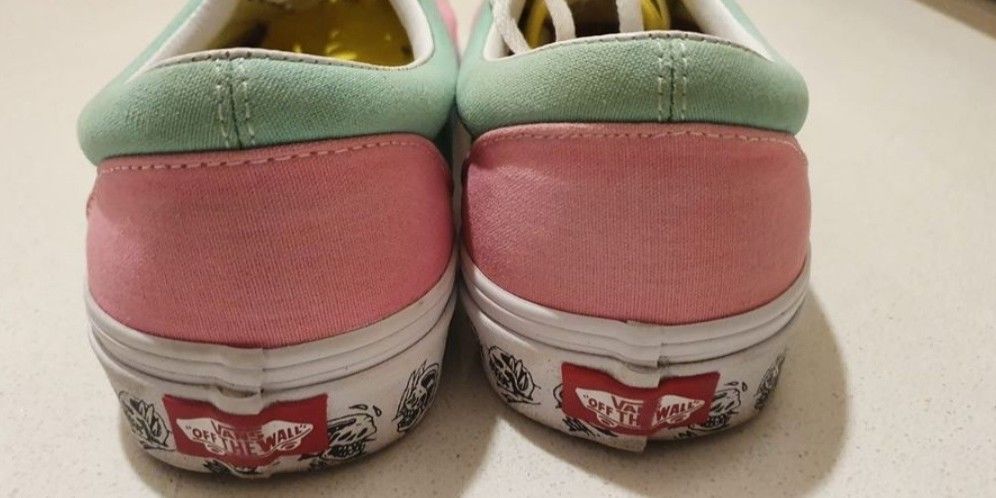 Pink green yellow vans hotsell