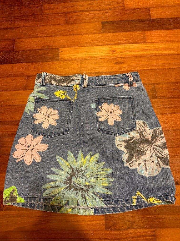 Floral Denim Skirt main image 1