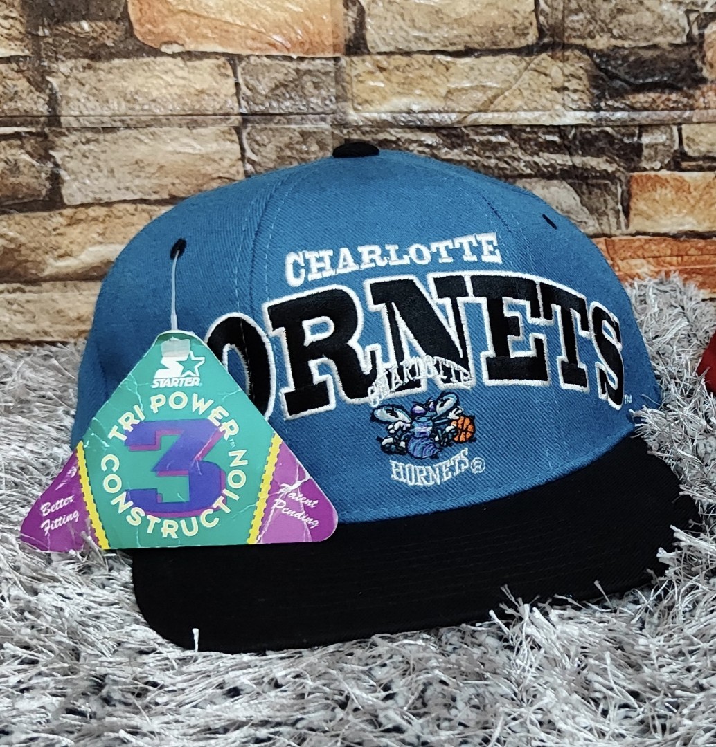 90's Charlotte Hornets Starter Shatter Collision NBA Snapback Hat