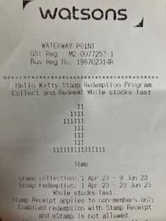 Watsons Hello Kitty Stamp 15x