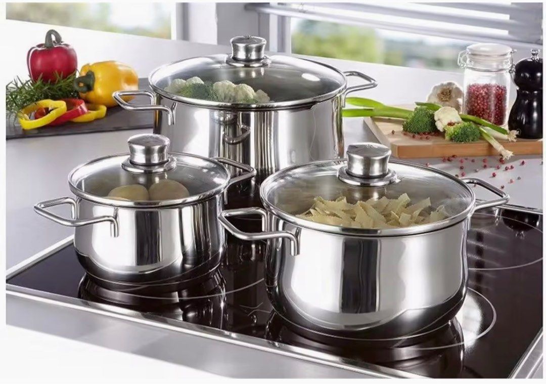 WMF Diadem Pot Set (3 pcs), Furniture & Home Living, Kitchenware &  Tableware, Cookware & Accessories on Carousell