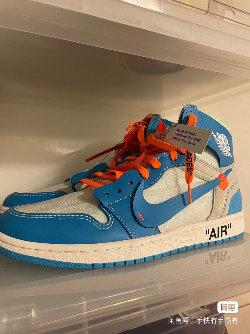 blue and white hightop jordans