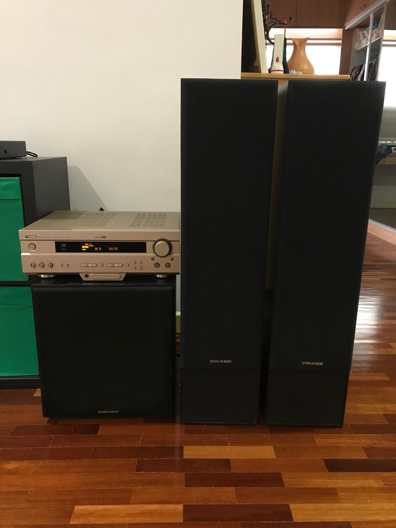 Yamaha AV Receiver with speakers and subwoofer, Audio, Soundbars