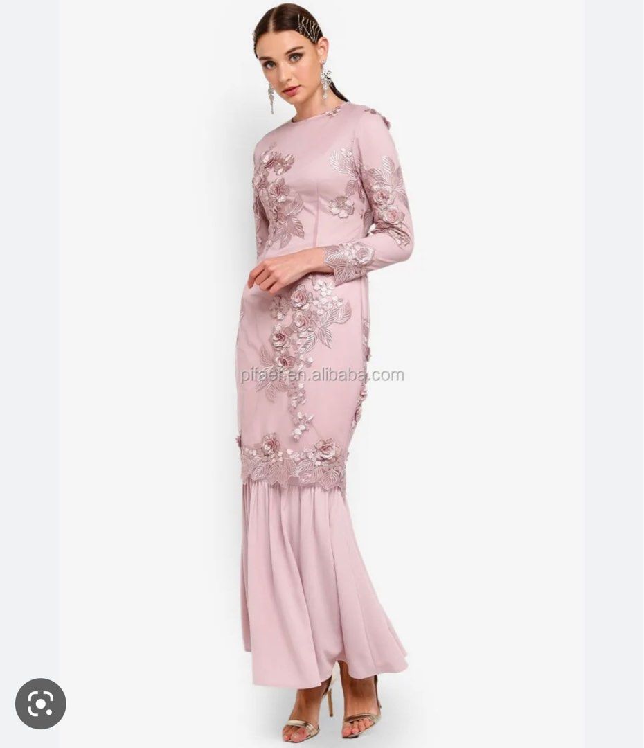 Zalia embroidered lace dress, Women's Fashion, Muslimah Fashion, Baju  Kurung & sets on Carousell