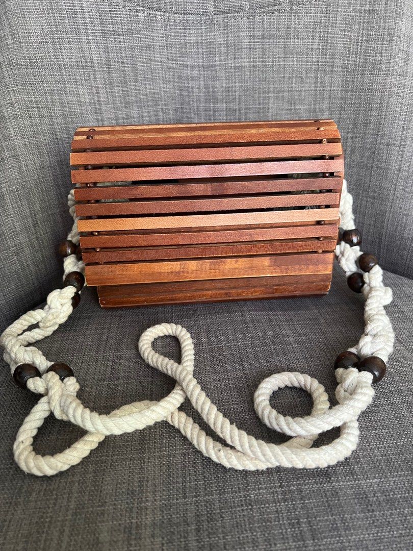 Zara boho beach wooden bag